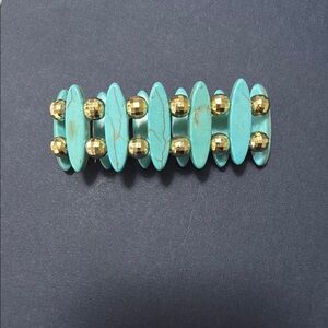 Turquoise and Gold Beaded Bracelet